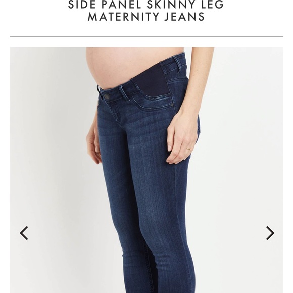 Side Panel Skinny Leg Maternity Ankle Pants - Dark Wash and Black XL bundle - Picture 9 of 12